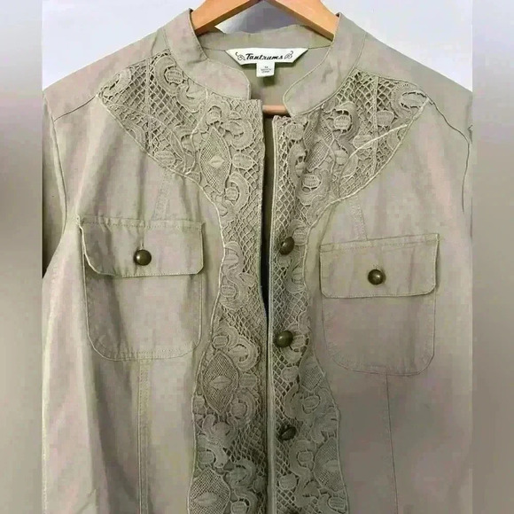 Tantrums Green utility jacket with lace trim medium‎ - Picture 3 of 7